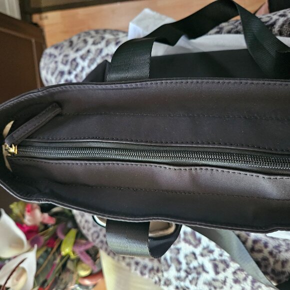 Luxebold | Multi-Pockets Black Canvas Work School Tote Bag - NWT - Picture 10 of 16